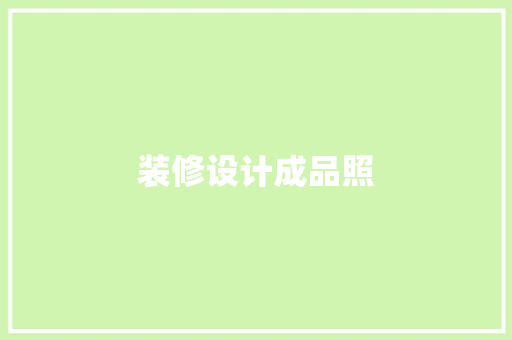 装修设计成品照