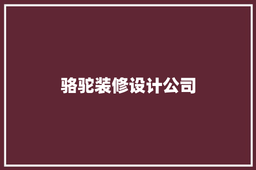 骆驼装修设计公司