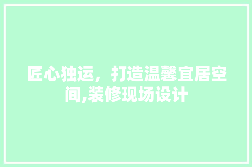 匠心独运，打造温馨宜居空间,装修现场设计