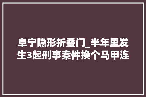 阜宁隐形折叠门_半年里发生3起刑事案件换个马甲连续营业别让网约房成为隐秘的角落