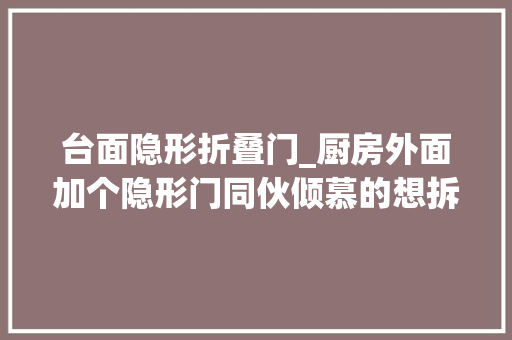 台面隐形折叠门_厨房外面加个隐形门同伙倾慕的想拆房重装实用性不频年夜厨房差 推拉门
