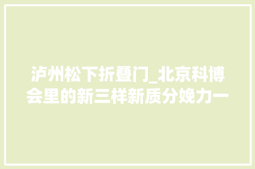 泸州松下折叠门_北京科博会里的新三样新质分娩力一线不雅观察