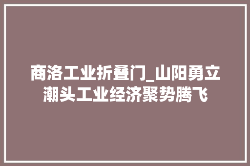 商洛工业折叠门_山阳勇立潮头工业经济聚势腾飞 实木门