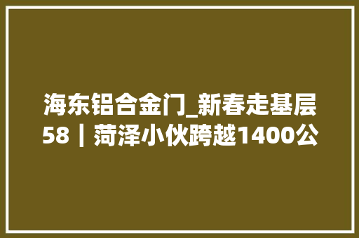 海东铝合金门_新春走基层58｜菏泽小伙跨越1400公里现想做归雁