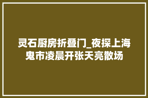 灵石厨房折叠门_夜探上海鬼市凌晨开张天亮散场 复合门