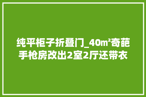 纯平柜子折叠门_40㎡奇葩手枪房改出2室2厅还带衣帽间阳台改完大年夜一倍 滑动门