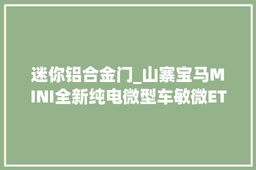 迷你铝合金门_山寨宝马MINI全新纯电微型车敏微ET1上市398万