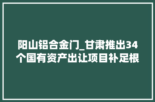 阳山铝合金门_甘肃推出34个国有资产出让项目补足根本举动办法培植项目成本金