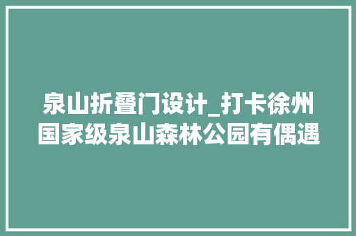 泉山折叠门设计_打卡徐州国家级泉山森林公园有偶遇的吗 铝合金门