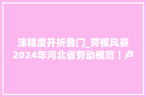 涞程度开折叠门_劳模风姿2024年河北省劳动模范｜卢建立跨界逐梦21载的建安老兵 玻璃门