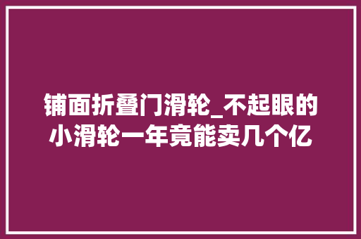 铺面折叠门滑轮_不起眼的小滑轮一年竟能卖几个亿