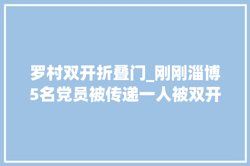 罗村双开折叠门_刚刚淄博5名党员被传递一人被双开四人受党内警告处分