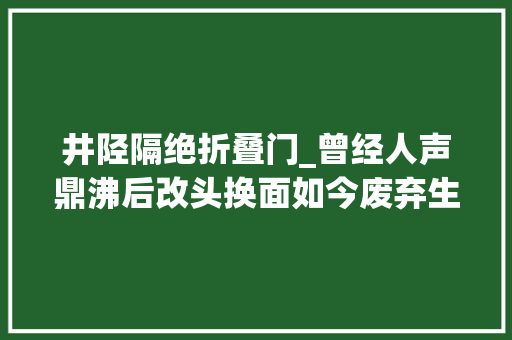 井陉隔绝折叠门_曾经人声鼎沸后改头换面如今废弃生僻的井陉张井沟剧场