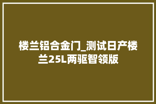 楼兰铝合金门_测试日产楼兰25L两驱智领版