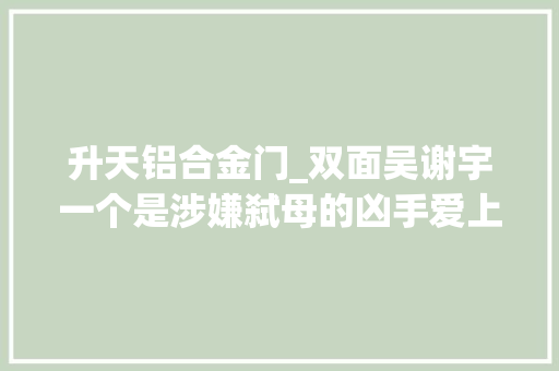 升天铝合金门_双面吴谢宇一个是涉嫌弑母的凶手爱上性工作者另一个是优秀自律阳光的完美学神