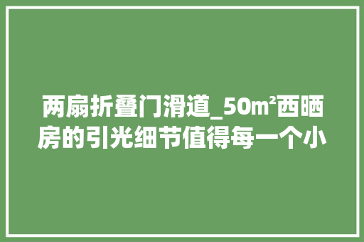两扇折叠门滑道_50㎡西晒房的引光细节值得每一个小黑屋户型进修