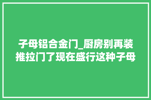 子母铝合金门_厨房别再装推拉门了现在盛行这种子母门美观大年夜方还隔油烟
