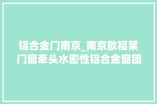 铝合金门南京_南京欧福莱门窗牵头水密性铝合金窗团体标准经由进程专家评审 防火门