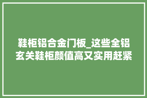 鞋柜铝合金门板_这些全铝玄关鞋柜颜值高又实用赶紧收藏起来吧