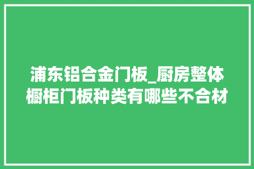 浦东铝合金门板_厨房整体橱柜门板种类有哪些不合材质橱柜优缺点分析