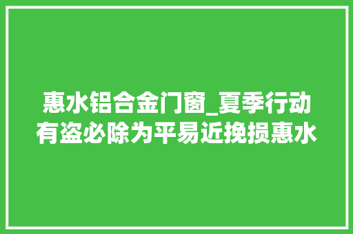 惠水铝合金门窗_夏季行动有盗必除为平易近挽损惠水公安破获两起偷窃案