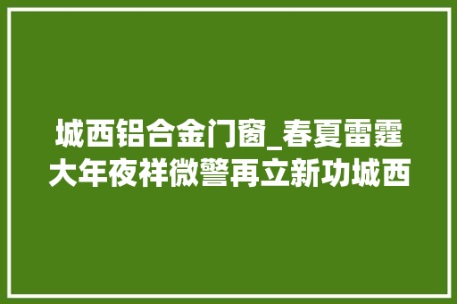 城西铝合金门窗_春夏雷霆大年夜祥微警再立新功城西派出所破获一路铝合金门窗被盗案 防火门