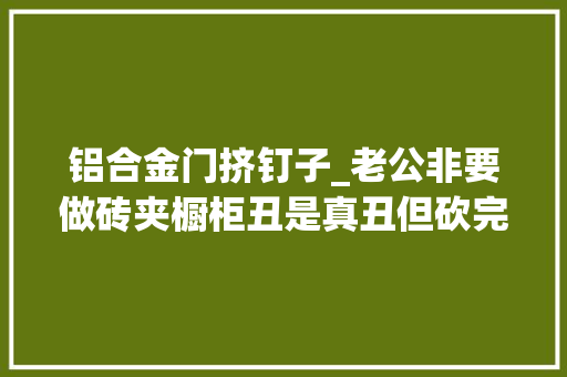 铝合金门挤钉子_老公非要做砖夹橱柜丑是真丑但砍完骨头后才知道这么好用