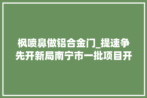 枫喷鼻做铝合金门_提速争先开新局南宁市一批项目开竣工