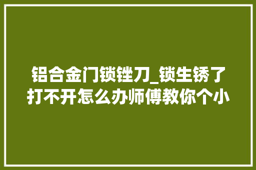 铝合金门锁锉刀_锁生锈了打不开怎么办师傅教你个小窍门轻松打开不伤锁