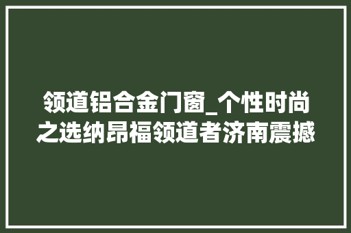领道铝合金门窗_个性时尚之选纳昂福领道者济南震撼上市