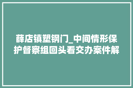 薛店镇塑钢门_中间情形保护督察组回头看交办案件解决结果公示第5批