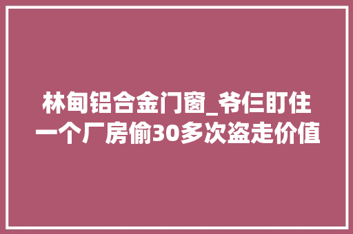 林甸铝合金门窗_爷仨盯住一个厂房偷30多次盗走价值百万元设备卖给废品站