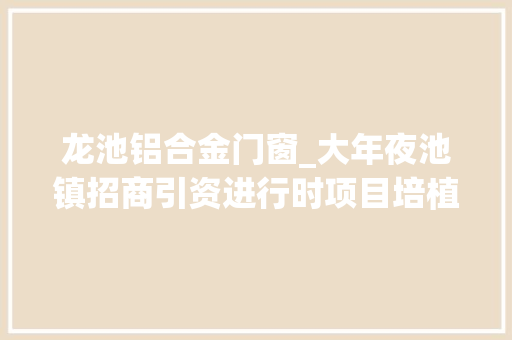 龙池铝合金门窗_大年夜池镇招商引资进行时项目培植抓落实