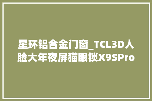 星环铝合金门窗_TCL3D人脸大年夜屏猫眼锁X9SPro3D人脸识别安然无去世角