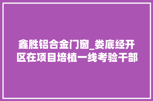 鑫胜铝合金门窗_娄底经开区在项目培植一线考验干部作风