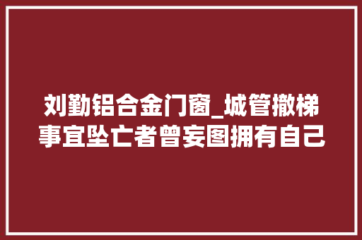 刘勤铝合金门窗_城管撤梯事宜坠亡者曾妄图拥有自己的文印店