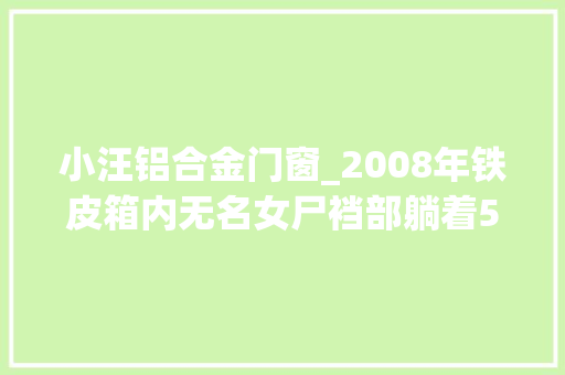 小汪铝合金门窗_2008年铁皮箱内无名女尸裆部躺着5斤婴儿警方坚持追凶12年