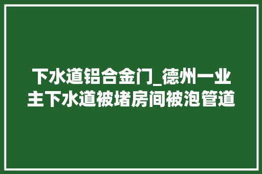 下水道铝合金门_德州一业主下水道被堵房间被泡管道内竟抽出40多公分的铝合金