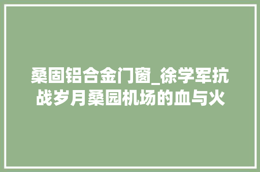 桑固铝合金门窗_徐学军抗战岁月桑园机场的血与火