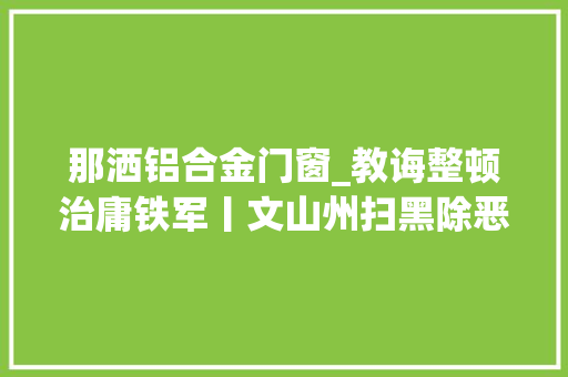 那洒铝合金门窗_教诲整顿治庸铁军丨文山州扫黑除恶造诣单出炉公布了这些大年夜案 实木门