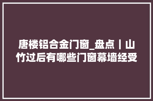 唐楼铝合金门窗_盘点｜山竹过后有哪些门窗幕墙经受住了考验 防火门