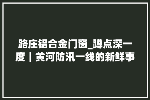路庄铝合金门窗_蹲点深一度｜黄河防汛一线的新鲜事 滑动门