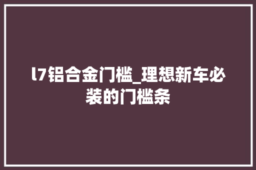 l7铝合金门槛_理想新车必装的门槛条