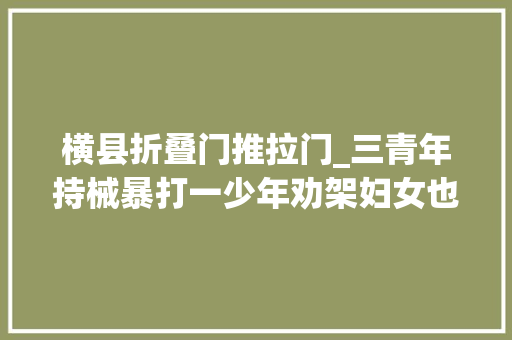 横县折叠门推拉门_三青年持械暴打一少年劝架妇女也被打警方打人者已被控制