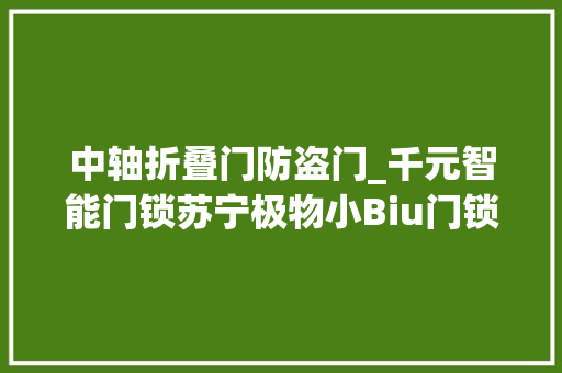 中轴折叠门防盗门_千元智能门锁苏宁极物小Biu门锁全程安装及运用体验