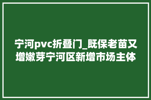 宁河pvc折叠门_既保老苗又增嫩芽宁河区新增市场主体2800多家