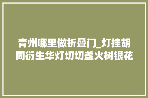 青州哪里做折叠门_灯挂胡同衍生华灯切切盏火树银花不夜天 玻璃门