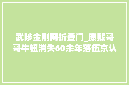 武陟金刚网折叠门_康熙哥哥牛钮消失60余年落伍京认亲康熙是怎么对他的 实木门