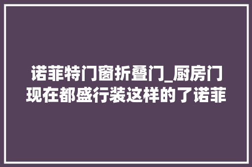 诺菲特门窗折叠门_厨房门现在都盛行装这样的了诺菲特门窗