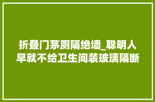 折叠门茅厕隔绝墙_聪明人早就不给卫生间装玻璃隔断了折叠洞洞板围一圈灵活方便